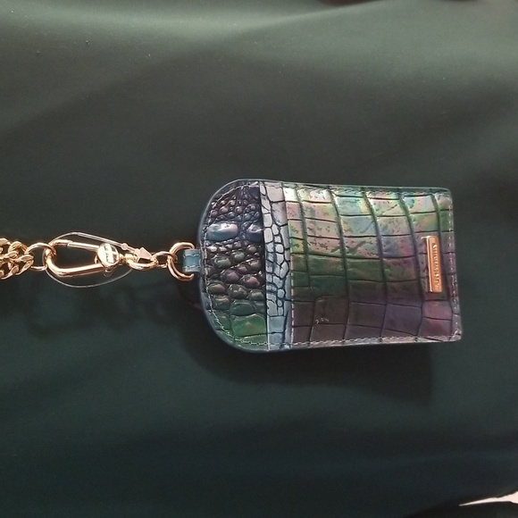 SOLD! NWT!Brahmin Stevie Blue Topaz Croc Embossed Leather ID Card Case Lanyard - Picture 14 of 15
